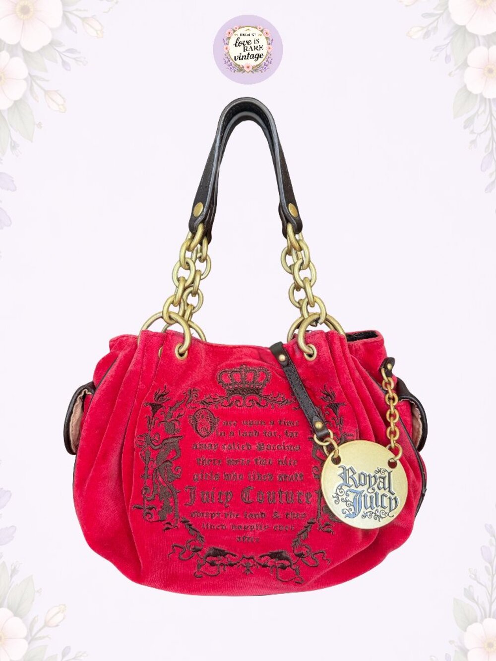 Juicy Couture Hot Pink Velour Fairytale Fluffy Shoulder Bag